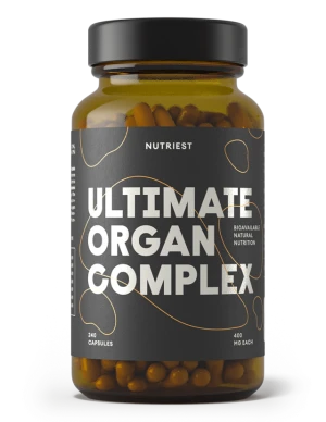 Nutriest 240 kapsułek Organiczny Liofilizowane Organy Wołowe Z Bydła Karmionego Trawą Kompleks, Grass Fed