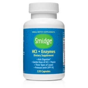 Smidge® HCl + Enzymes – enzymy trawienne z betainą HCl i pepsyną, 120 kapsułek