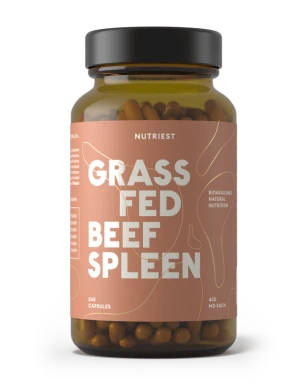 Nutriest 240 kapsułek Organiczna Liofilizowana Śledziona Wołowa Z Bydła Karmionego Trawą, Grass Fed Spleen