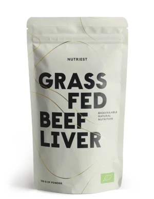 Nutriest 135 g Organiczna Liofilizowana Wątroba Wołowa Z Bydła Karmionego Trawą W Proszku, Grass Fed Liver
