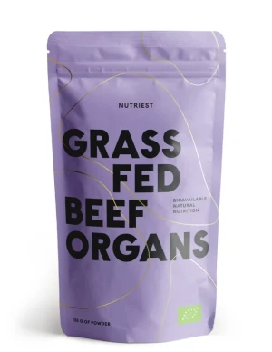Nutriest 135 g Organiczne Liofilizowane Podroby Wołowe Z Bydła Karmionego Trawą W Proszku, Grass Fed Organs
