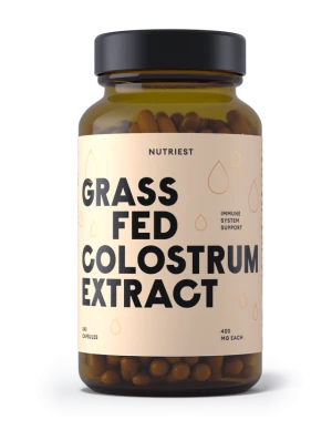 Nutriest 180 kapsułek Colostrum Od Krów Karmionych Trawą, Grass Fed