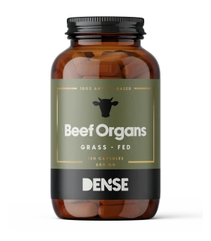 Dense Organy Wołowe Od Bydła Karmionego Trawą 180 kapsułek, Grass Fed Organs