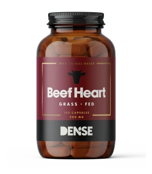 Dense Serce Wołowe Od Bydła Karmionego Trawą 180 kapsułek, Grass Fed Heart