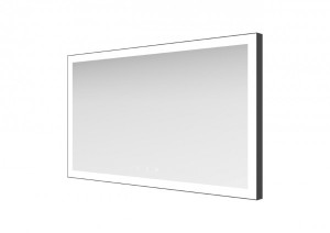 ESS Spiegel Mirror Lugano Schwarz 70x90 cm, Leiste