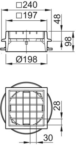 ACO Aufsatzst&uuml;ck GE L 15 mit Anstrich lose eingelegt