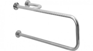 AS WC-St&uuml;tzgriff Edelstahl 1.4301 810 x 300 mm, mit seitlichem St&uuml;tzrohr