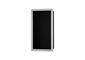 ESS Wandnische BOX 10 Schwarz Edelstahl geb&uuml;rstet Rahmen, 150x300x100