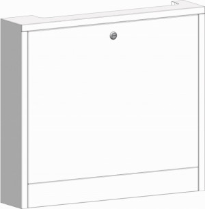 PAW Aufputzschrank Fu&szlig;boden 750 x 695 x 150 mm M&uuml;nzschloss, RAL9016 gepulvert