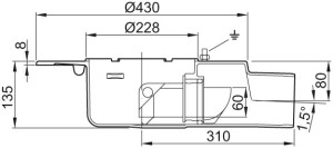ACO Bodenablauf Wal Selecta DN 100 o GV m Klebeflansch wei&szlig; epoxiert