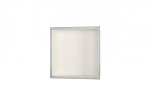 ESS Wandnische BOX 10 Creme Edelstahl geb&uuml;rstet Rahmen, 300x300x100