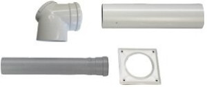 Junkers Bosch Paket AZB 616/1 vom Ger&auml;t zum Kamin, d= 80/125mm
