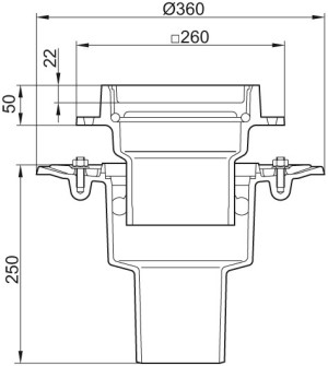 ACO Reinigungsverschluss FINOR S 2 tlg. M 125 De f w&auml;hl Oberfl&auml;che DN 150