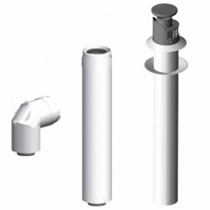 MHG Abgas-Set Wanddurchf&uuml;hrung DN 60/100 ecoGAS, Kontroll-Bogen DN60/100