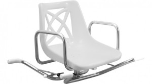AS Wannendrehsitz arretierbar Edelstahl 490 x 490 mm mit Armlehnen, mattiert