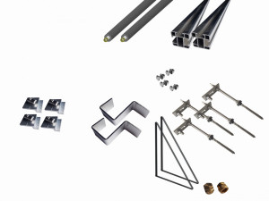 Thermic Energy Montagepaket 1er Grundset f&uuml;r FK253 waagrecht Stockschrauben 1...