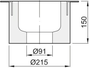 ACO Einbauset Fit in f&uuml;r Ablaufk&ouml;rper DN 70, 90Grad