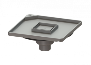 KESSEL Abdeckplatte 366 x 366 mm mit Ablaufk&ouml;rper hoch, 50 mm GV, befl.