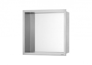 ESS Wandnische BOX 10 mit Spiegel Edelstahl geb&uuml;rstet, 30x30x7 cm