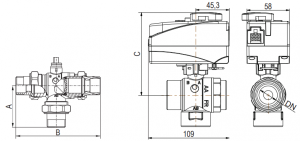 LK Armatur LK 527 3-Wege Kugelhahn G11/2-R11/4 Kvs 25,0