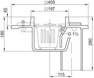 ACO Bodenablauf DN 100 90Grad M125 wei&szlig; epoxiert o Rost wei&szlig;