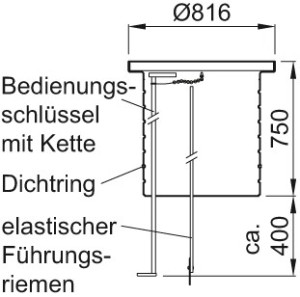 ACO Aufsatzst&uuml;ck Muli Max F A 15/B 125 Gesamth&ouml;he 2000 2350mm