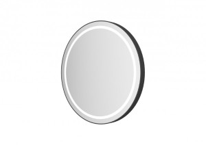 ESS Spiegel Mirror Iseo Rund Schwarz 80 cm, Leiste