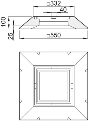 ACO &Uuml;bergangsrahmen Polymerbeton, H&ouml;he 100mm M 125