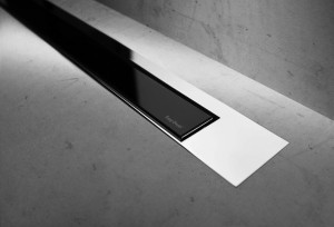 ESS Duschrinne Modulo TAF Design Z-3 Poliert, Glass Schwarz, 900