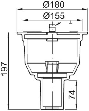 ACO Bodenablauf Passavant DN 50 GE mit Halterand wei&szlig; epoxiert
