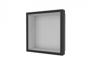 ESS Wandnische Box10 Edelstahl geb&uuml;rstet Holzrahmen Oak Ebony, 300x300x100