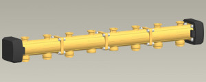 PAW Modulverteiler DN 20 4-fach F 1/2" x 1" AG/3/4" IG Iso Endkappen