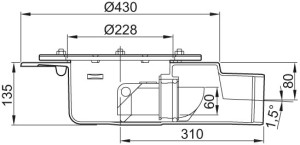 ACO Bodenablauf Wal Selecta DN 100 o GV m PDF wei&szlig; epoxiert