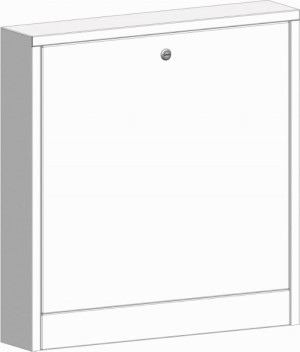 PAW AP Schrank Station 750 x 774 x 150mm M&uuml;nzschloss, RAL9016 gepulvert