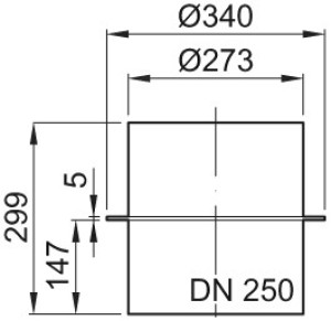 ACO Fallrohrst&uuml;tze GM X muffenlos DN 250