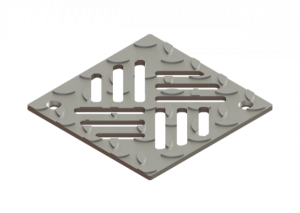 KESSEL Schlitzrost massiv, 138x138 mm, Edelstahl, L 15