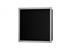 ESS Wandnische BOX 10 Schwarz Edelstahl geb&uuml;rstet Rahmen, 300x300x100