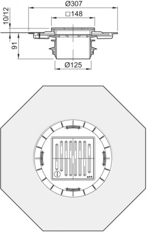 ACO Aufsatzst&uuml;ck AV Selecta KST K 3 verriegelbar Rutschhemm Klasse C