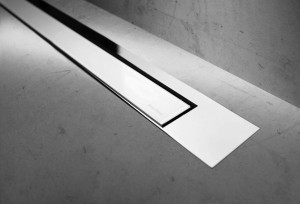 ESS Duschrinne Modulo TAF Design Z-3 Poliert, Glass Wei&szlig;, 1000
