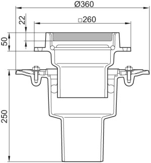 ACO Reinigungsverschluss FINOR S 2 tlg. M 125 De mit Betonf&uuml;llung DN 150