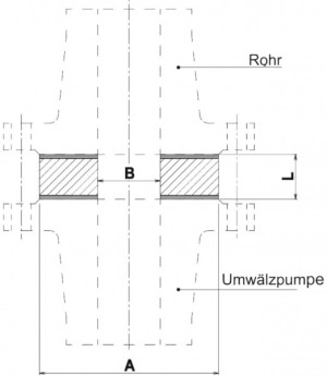 Lowara Pumpe Ausgleichsst&uuml;ck DN40 L:30 FL PN10 Grauguss