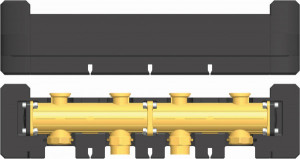 PAW Modulverteiler DN 25 2-fach F 1" x 1" IG isoliert