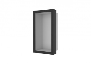 ESS Wandnische Box10 Edelstahl geb&uuml;rstet Holzrahmen Oak Ebony, 150x300x100
