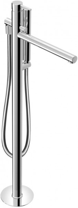 Herzbach Wanneneinlaufs&auml;ule Design New bodenstehend, Brauseanschluss 1/2" chr
