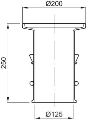 ACO Standrohr f&uuml;r Flachdachablauf 2 teilig DN 100 150