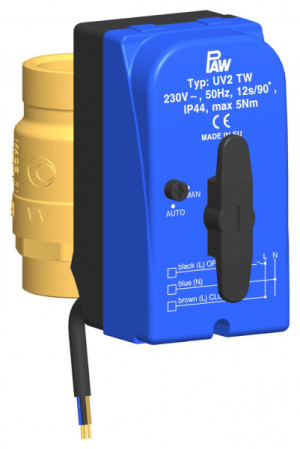 PAW 2-Weg ZV DN 25 TW 2x 1" IG, Kvs:60 Stell Mot 230V/50Hz-12s/90 1.0 m Ltg, 3x
