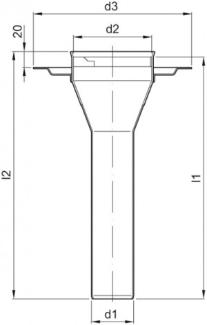 ACO Ablaufk&ouml;rper mit St&uuml;tzflansch DN 100x3000mm