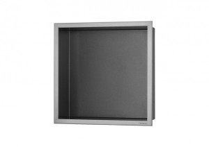 ESS Wandnische BOX 10 Niche Anthrazit Rahmen edelstahl geb&uuml;rstet, 300x300x100