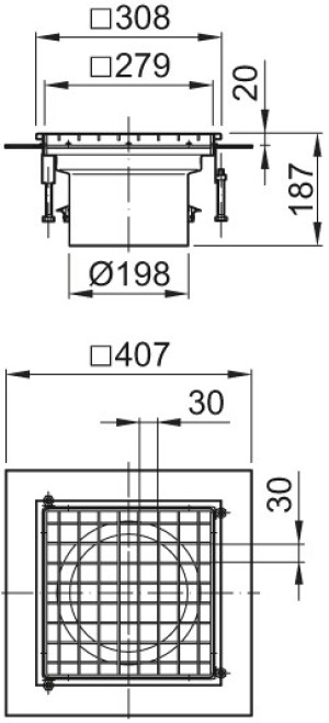 ACO Aufsatzst&uuml;ck AV Variant ES L 15 lose eingelegt rutschhemmend