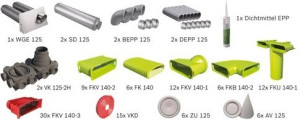 Junkers Bosch Luftverteilpaket Flachkanal b 160 qm komb. m JUPA HR3/4 T BOPA ...
